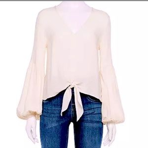 Lauren Conrad | Cream Tie Front Blouse
